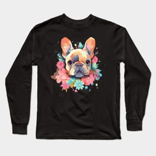 Flowery French Bulldog Long Sleeve T-Shirt